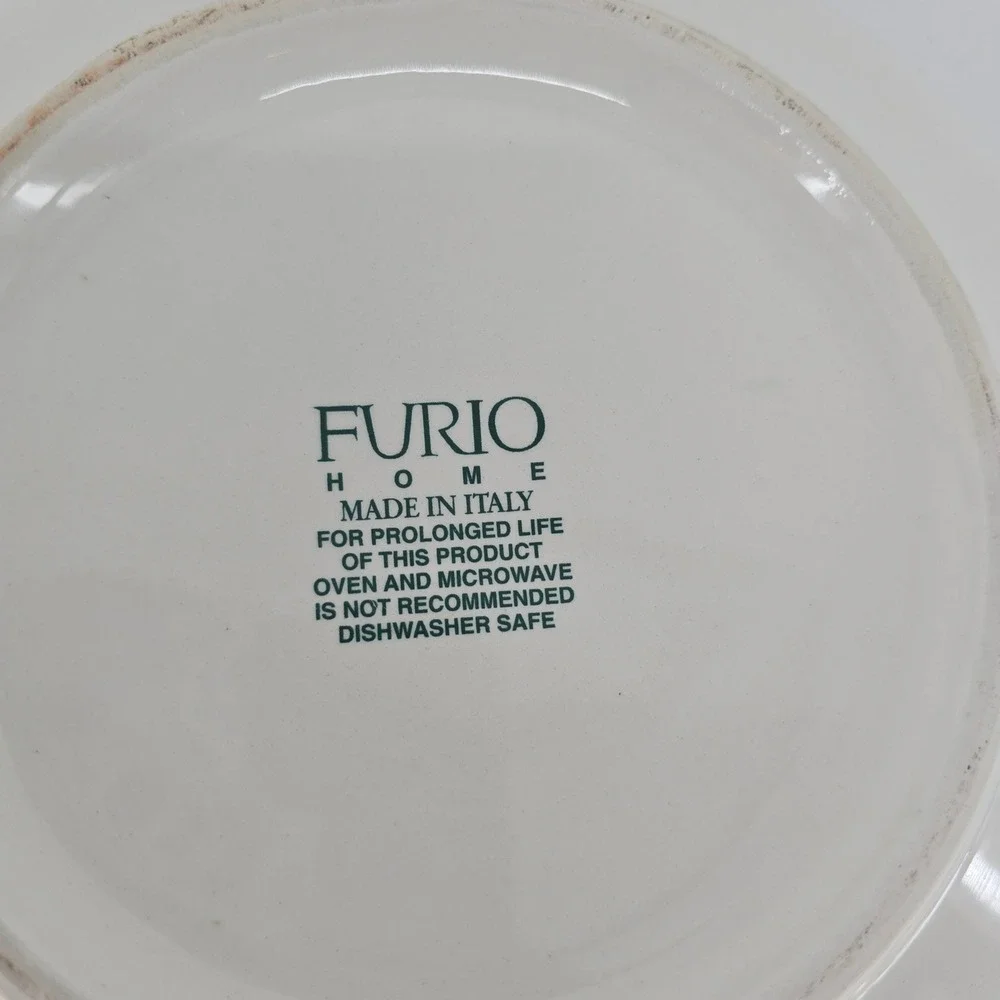 Vintage Furio Home Italy Christmas Tree Stoneware Serving Set 4 Piece
